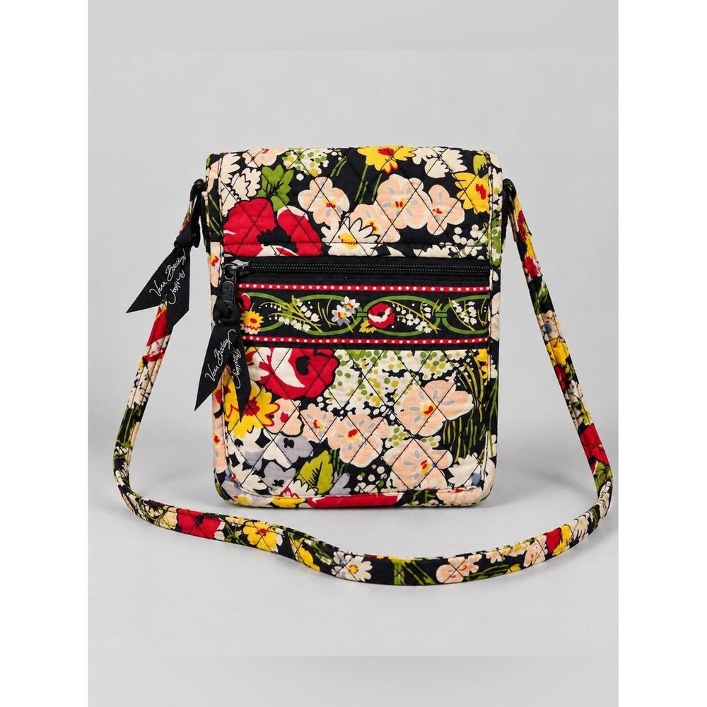 Vera Bradley Poppy Fields Mini Crossbody Bag Purse Floral Cottage Country